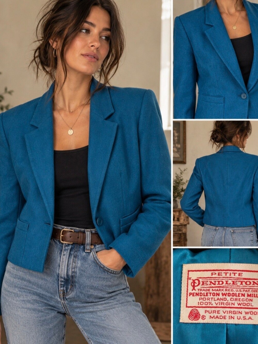 Vintage Pendleton 100% Virgin Wool Blazer Jacket